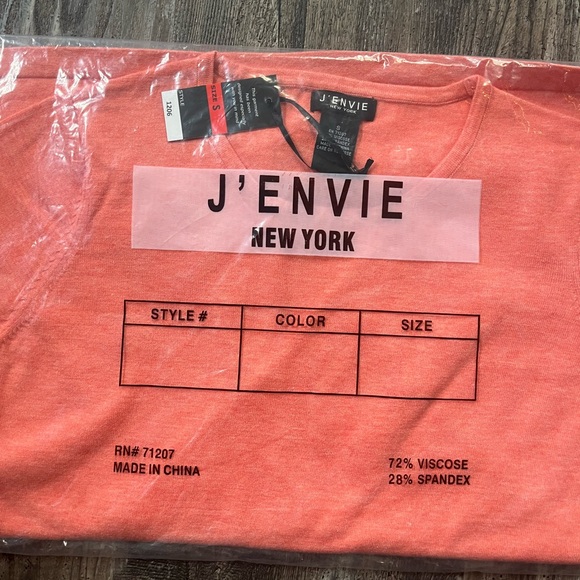 J’Envie Long Sleeve Button Detail Blouse Top Peach Salmon Women’s Size S NWT - Picture 4 of 10